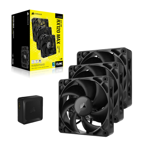 Corsair iCUE LINK RX120 MAX, Fan, 12 cm, 400 RPM, 2000 RPM, Black