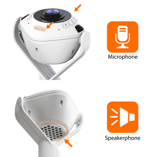 j5create JVU368 5MP 360° AI Webcam with Speakerphone – Full HD 1080p, USB, White