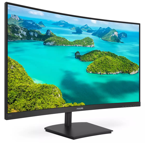 Philips E Line 241E1SC curved monitor side angle showing slim profile