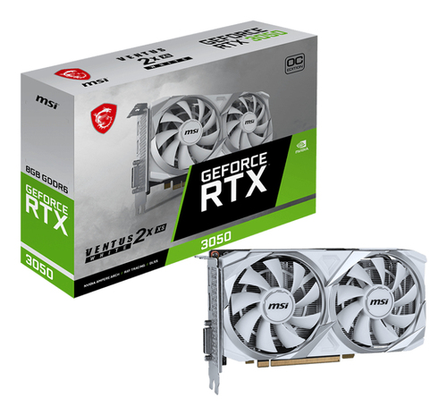 MSI (GEFORCE RTX 3050 VENTUS 2X XS WHITE 8G OC), 8GB, GDDR6, 128 bit PCIe x8 4.0