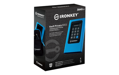 Kingston IronKey Vault Privacy 80 3.84TB USB-C SSD | AES 256-Bit Encrypted Drive