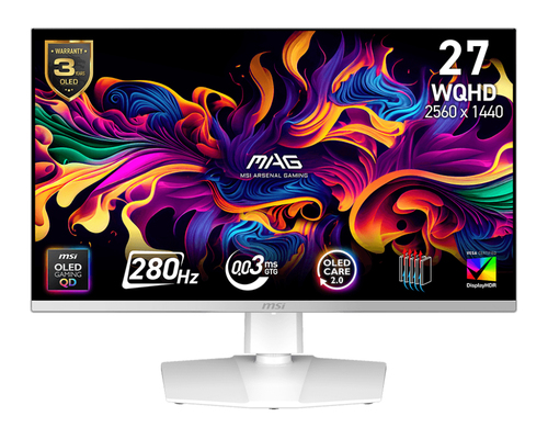 MSI (MAG 272QPW QD-OLED X28), (26.5"), 2560 x 1440 pixels, WQHD, QD-OLED Monitor