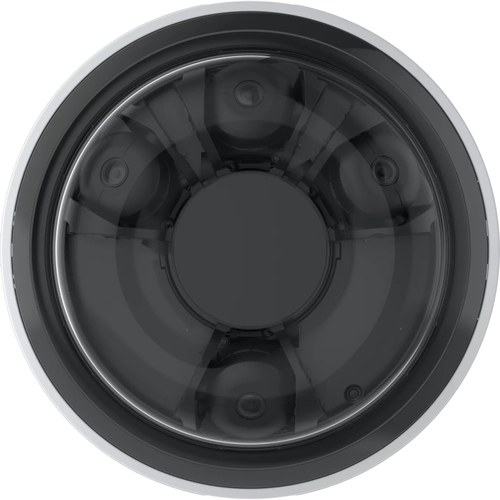 Pan-tilt-zoom Axis 02897-001 camera monitoring a parking lot at night