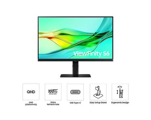 Samsung (LS24D600UAUXXU) 61 cm (24"), 2560 x 1440 pixels, Quad HD, LCD Monitor