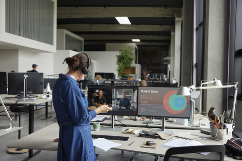 Poly Savi 8445 Wireless DECT Headset for Microsoft Teams, Convertible, Black