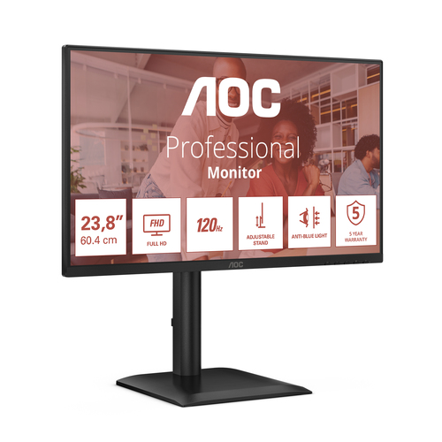 AOC (24E4U), 60.5 cm (23.8"), 1920 x 1080 pixels, Full HD, LED, Monitor