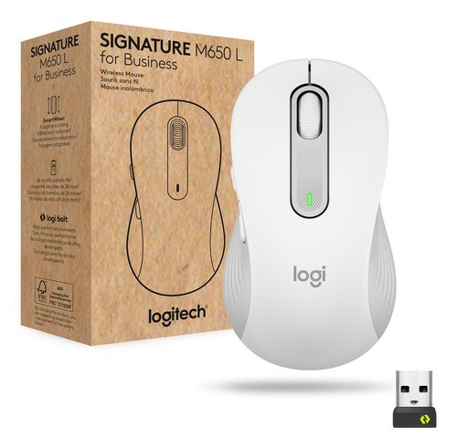 Logitech Signature M650 L for Business, Right-hand, Optical, Bluetooth, Mouse