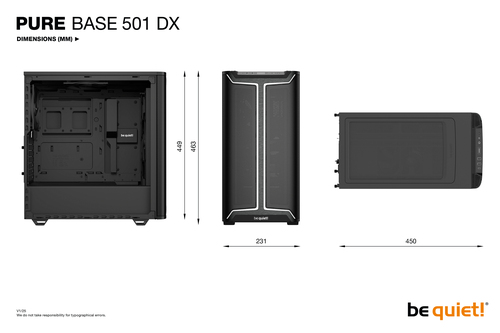 be quiet! Pure Base 501 DX Black, Glass, Steel, Multi, Midi Tower Case