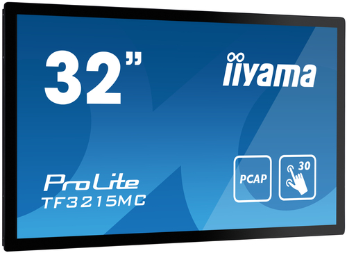 iiyama ProLite TF3215MC-B2 touch monitor front view, 31.5 inch open frame kiosk display