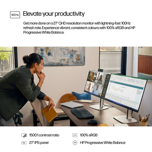 HP Series 5 Pro 527pq 27 inch QHD 2560x1440 VESA mount monitor