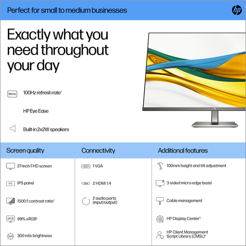 HP Series 5, 68.6 cm (27"), 1920 x 1080 pixels, Full HD LCD Monitor