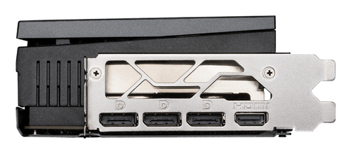 Top angle of RTX 5070 graphics card with aerodynamic design