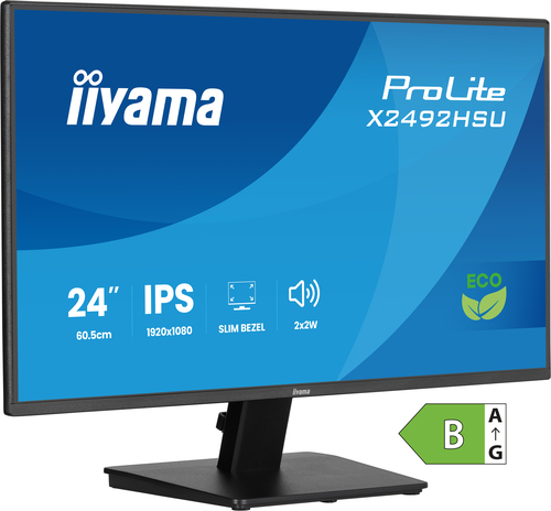 iiyama ProLite IPS, 61 cm (24"), 1920 x 1080 pixels, Full HD, LED Monitor