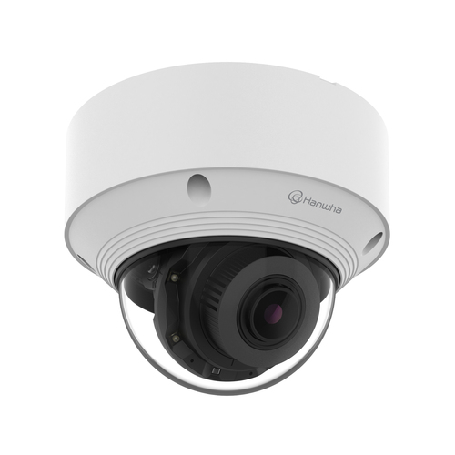 Hanwha PoE dome camera with IK10 and IP66 protection for professional surveillance systems