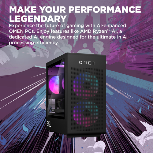 HP OMEN 35L Gaming GT16-0037na, AMD Ryzen™ 7, 8700F, 16GB/1TB, W11 Home Desktop