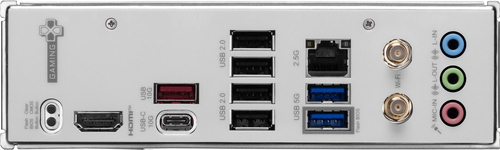 MSI B840M GAMING PLUS WIFI6E rear I/O ports with USB-C, HDMI, and Ethernet