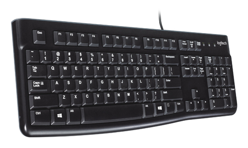 Logitech K120, USB Wired Keyboard, UK QWERTY, Full Size, Black | 920-002501