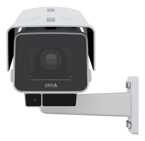 Axis P1388-LE digital PTZ IP camera mounted on a wall for indoor and outdoor security