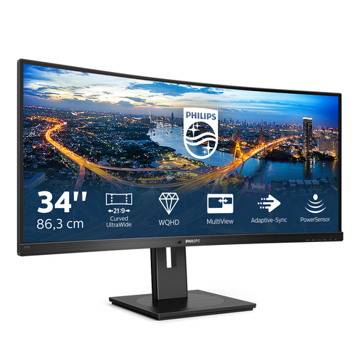 Philips B Line 345B1C/00, 86.4 cm (34"), 3440 x 1440 pixels, Quad HD LCD Monitor