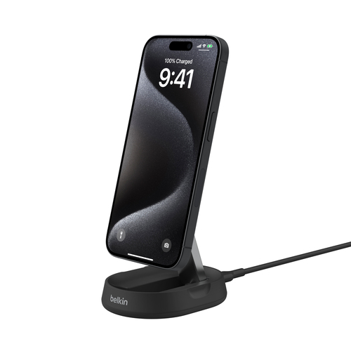 Belkin WIA008MYBK black wireless charging pad with phone charging