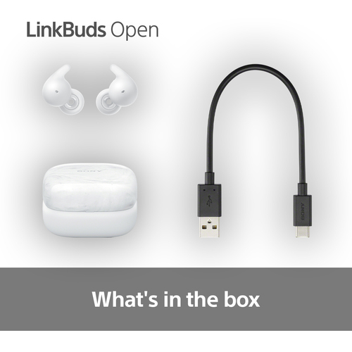 Sony LinkBuds Open (WFL910W), Wireless, 20 - 20000 Hz, Headset/Earbuds, White