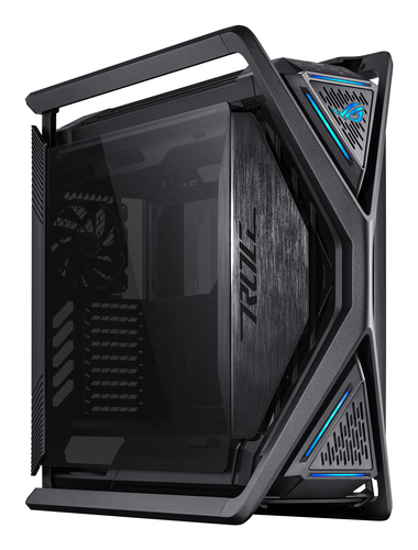 ASUS ROG Hyperion GR701 full tower PC case interior with high airflow fan and radiator support