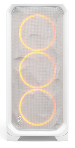 Fractal Design Meshify 3 White PC Case Side Window View