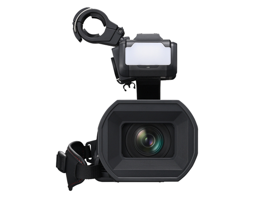 Rear panel of Panasonic AG-CX20 with HDMI, USB, and XLR audio inputs