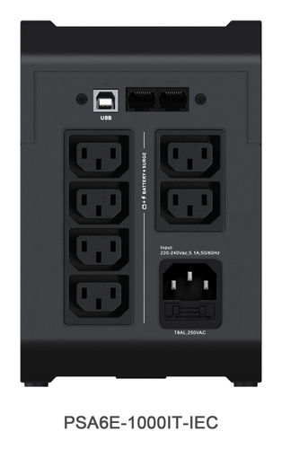 Close-up of Vertiv PowerUPS 200 control panel and buttons