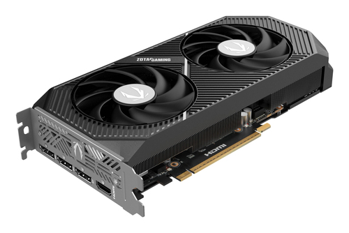 Compact graphics card for gaming and AI workloads side view