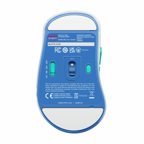 CHERRY XTRFY M64 (CX-M64W-WHITE) RF Wireless, 26000 DPI, Blue, Mouse
