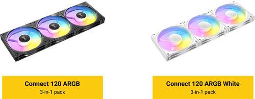 Antec C120 ARGB White 120mm PWM Fan 3-Pack 0-761345-40047-3 PC Cooling