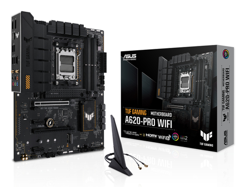 ASUS TUF Gaming A620-PRO WIFI ATX motherboard front view