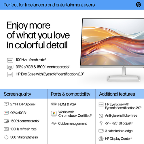 HP Series, 68.6 cm (27"), 1920 x 1080 pixels, Full HD, LCD Monitor