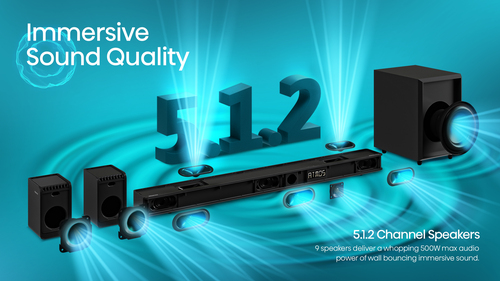 Hisense AX5125H, 5.1.2 channels, 500 W, Speaker
