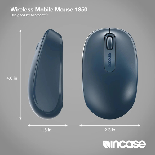 Incase Wireless Mobile Mouse 1850, Ambidextrous, Optical, 1000 DPI, Blue