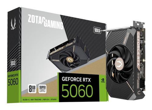 GeForce RTX 5060 SOLO graphics card retail box packaging