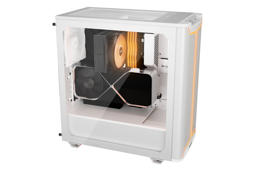 ATX be quiet! Pure Base 501 DX PC case highlighting rear fan and ports