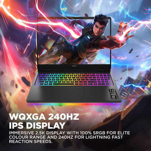 HP OMEN MAX 16" laptop with Shadow Black sandblasted cover finish