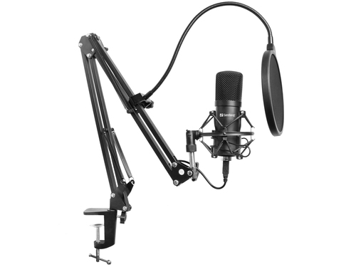Sandberg Streamer USB Microphone Kit Studio Microphone 30–16000 Hz 24 Bit 96 kHz