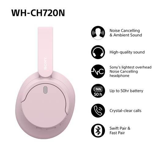 Sony (WHCH720NP.CE7), Wired & Wireless, 7 - 20000 Hz, Headset/Headphones, Blue