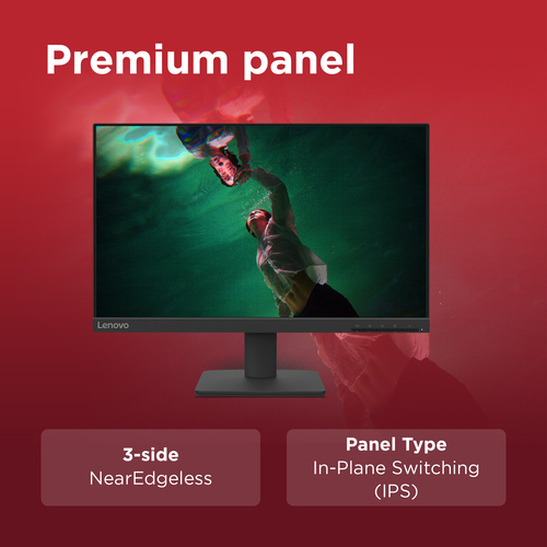 Lenovo L22-4e 21.5 inch monitor side angle image on stand