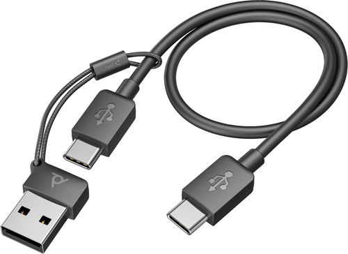 POLY Voyager Focus 2 (9T9J3AA) USB-C/A Adapter, Wireless, Headset/Headphones, Black