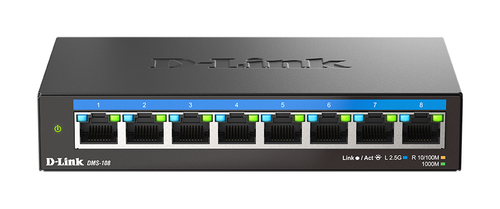 D-Link (DMS-108/B) 8-Port 2.5G Multi-Gigabit, Unmanaged Switch