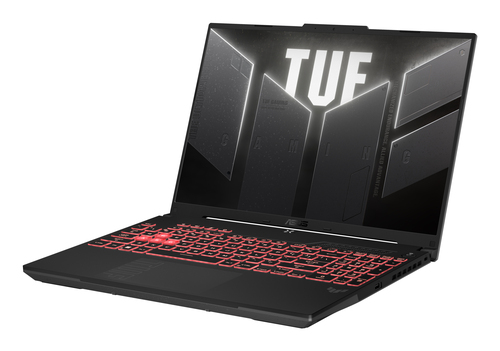 ASUS TUF Gaming A16 laptop keyboard with RGB backlight and numeric keypad