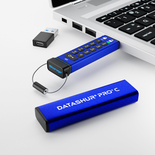 iStorage datAshur PRO+C 32GB AES 256-bit PIN 310MB/s Secure USB-C Flash Drive