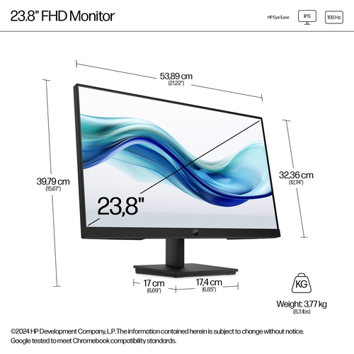 HP Series 3 Pro, 23.8 inch FHD Monitor, LCD,  Black