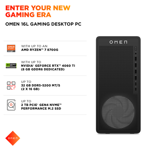 HP OMEN 16L TG03-0013na, 4.1 GHz, AMD Ryzen™ 7, 16 GB, 1 TB, Windows 11 Home
