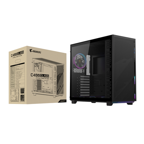 GIGABYTE C400, ATX, micro ATX, Mini-ITX, Glass, Plastic, Steel, Midi Tower Case