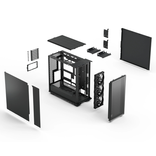 Top and front ventilated panels of Epoch XL tower PC for optimized airflow.